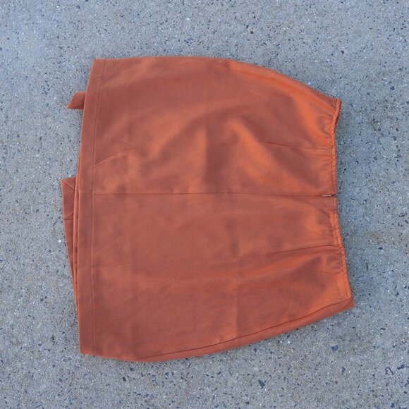 NWT Byinns Brown Stretch Mini Skirt L Dark Academia Preppy High Waisted - Picture 7 of 9